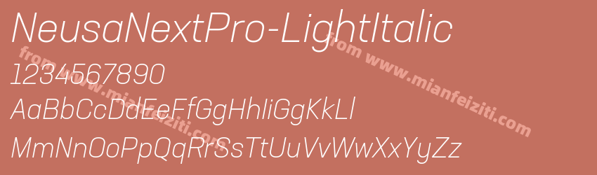 NeusaNextPro-LightItalic字体预览