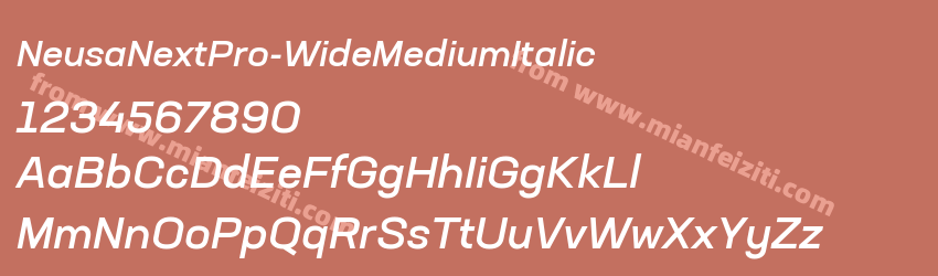 NeusaNextPro-WideMediumItalic字体预览