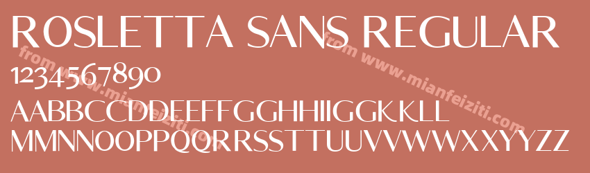 Rosletta sans Regular字体预览
