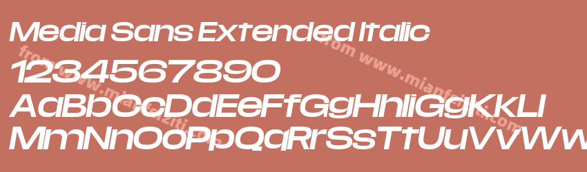 Media Sans Extended Italic字体预览