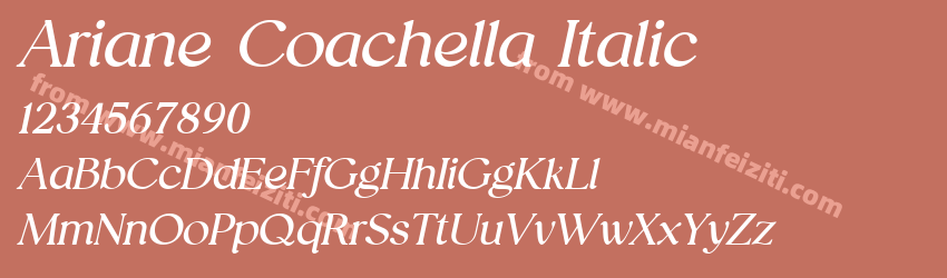 Ariane Coachella Italic字体预览