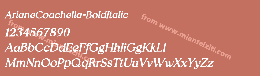ArianeCoachella-BoldItalic字体预览