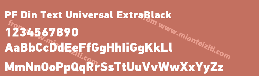 PF Din Text Universal ExtraBlack字体预览