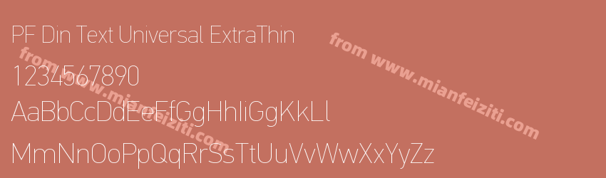 PF Din Text Universal ExtraThin字体预览