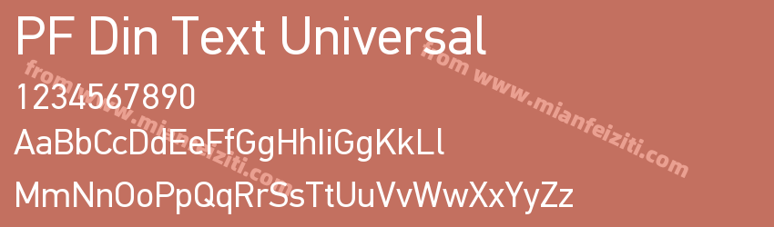 PF Din Text Universal字体预览