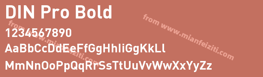 DIN Pro Bold字体预览