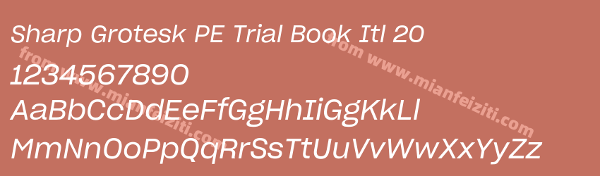 Sharp Grotesk PE Trial Book Itl 20字体预览