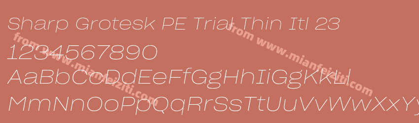 Sharp Grotesk PE Trial Thin Itl 23字体预览