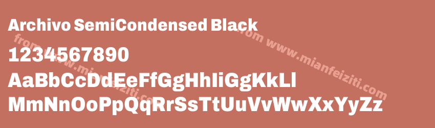 Archivo SemiCondensed Black字体预览