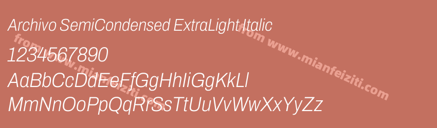 Archivo Semi Condensed Extra Light Italic预览图1