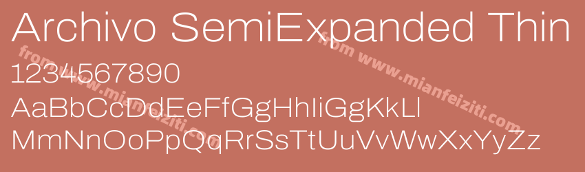 Archivo SemiExpanded Thin字体预览