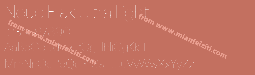 Neue Plak Ultra Light字体预览