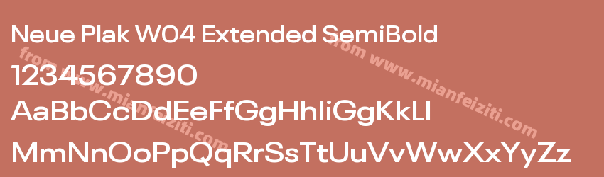 Neue Plak W04 Extended SemiBold字体预览