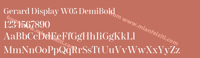 Gerard Display W05 DemiBold字体预览