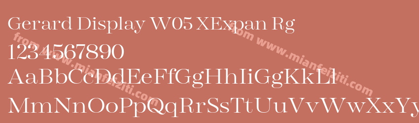 Gerard Display W05 XExpan Rg字体预览