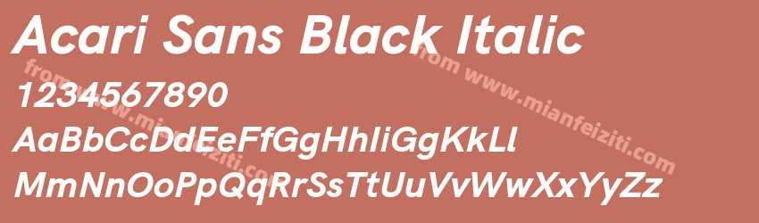 Acari Sans Black Italic字体预览
