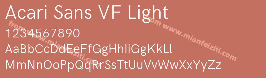 Acari Sans VF Light字体预览