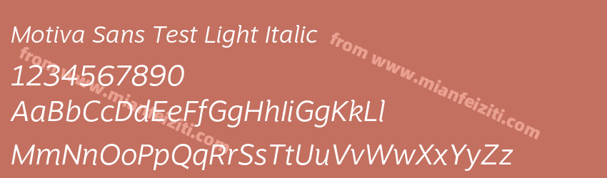 Motiva Sans Test Light Italic预览图1