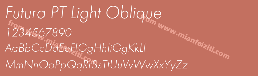 Futura PT Light Oblique字体预览