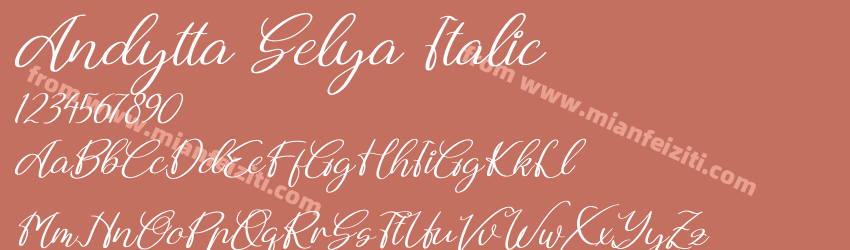 Andytta Selya Italic字体预览