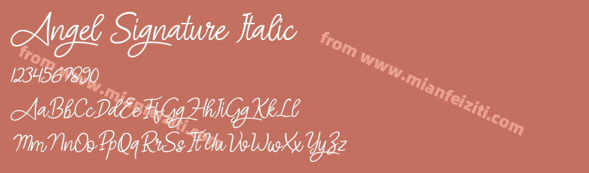 Angel Signature Italic字体预览