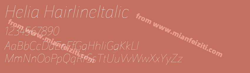 Helia HairlineItalic字体预览
