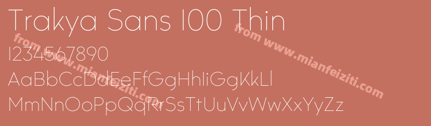 Trakya Sans 100 Thin字体预览