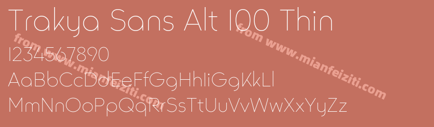 Trakya Sans Alt 100 Thin字体预览