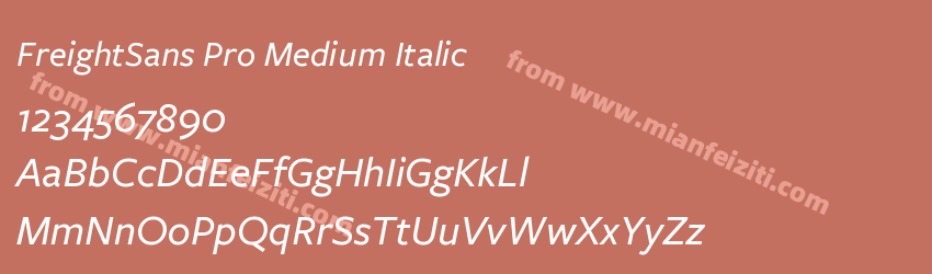 FreightSans Pro Medium Italic字体预览