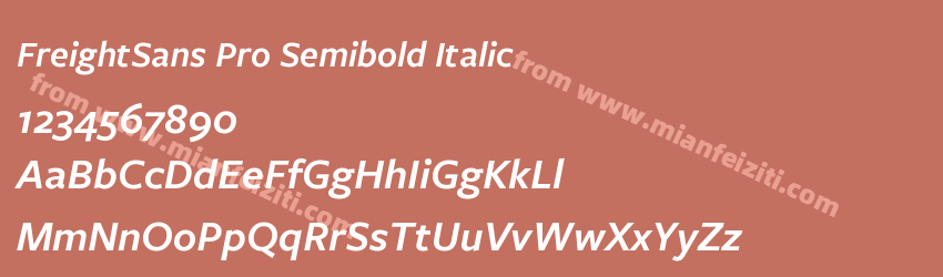 FreightSans Pro Semibold Italic字体预览