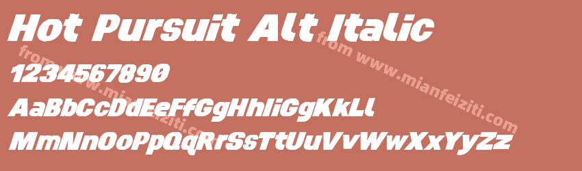 Hot Pursuit Alt Italic字体预览