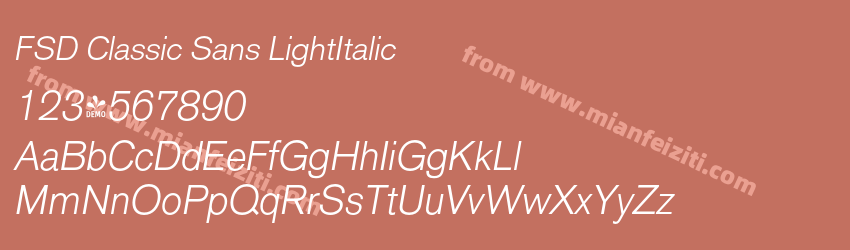 FSD Classic Sans LightItalic字体预览