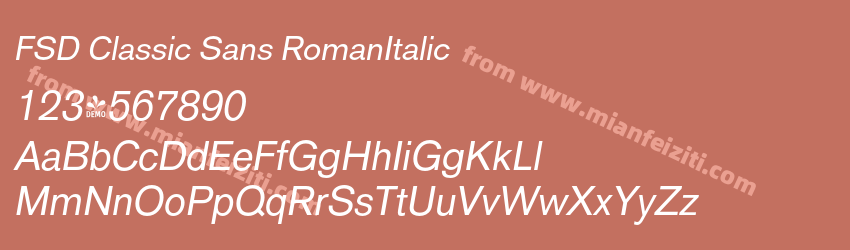 FSD Classic Sans RomanItalic字体预览