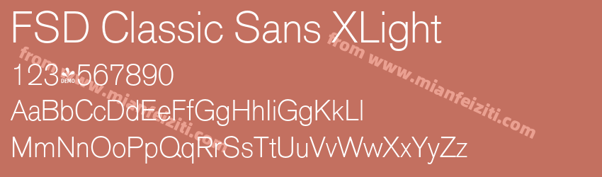 FSD Classic Sans XLight字体预览