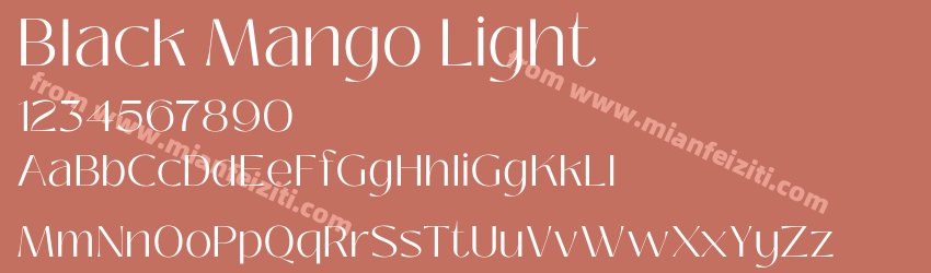 Black Mango Light字体预览