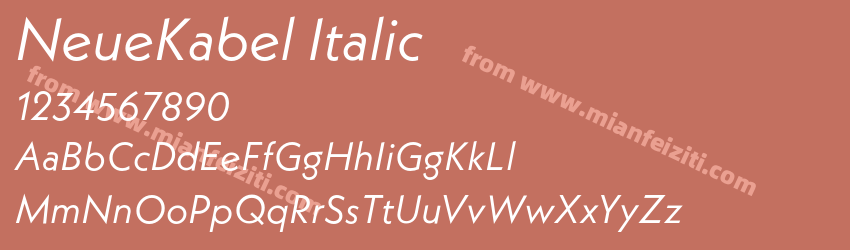NeueKabel Italic字体预览