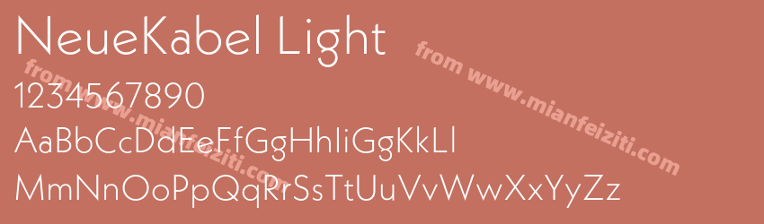 NeueKabel Light字体预览