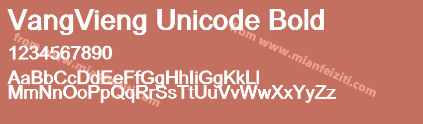 VangVieng Unicode Bold字体预览