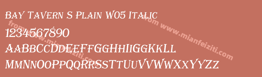 Bay Tavern S Plain W05 Italic字体预览