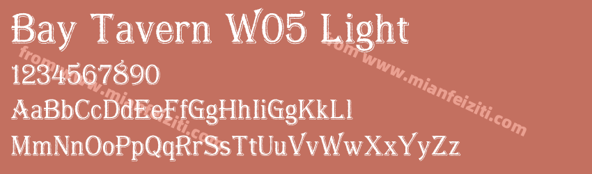 Bay Tavern W05 Light字体预览