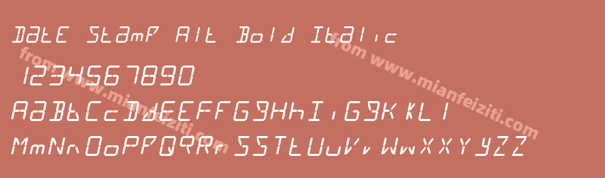 Date Stamp Alt Bold Italic字体预览