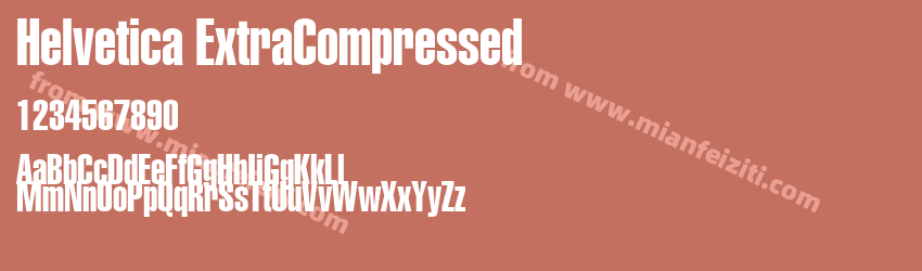 Helvetica ExtraCompressed字体预览