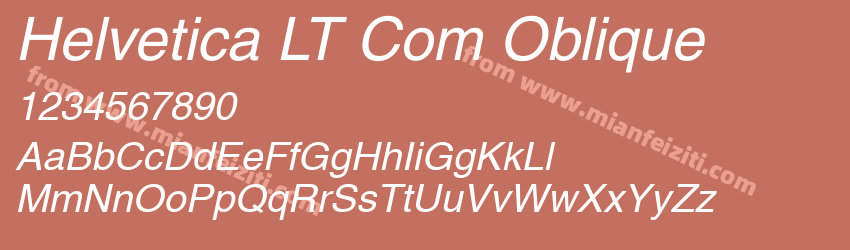 Helvetica LT Com Oblique字体预览