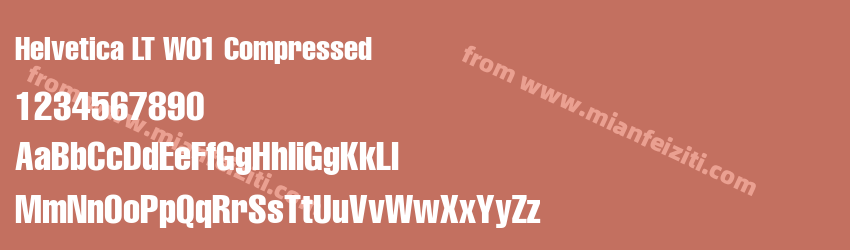Helvetica LT W01 Compressed字体预览