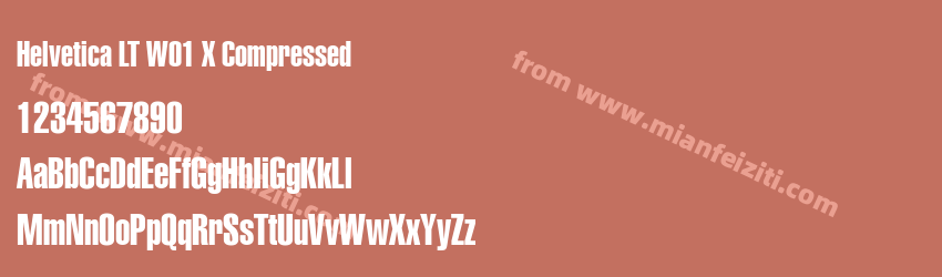 Helvetica LT W01 X Compressed字体预览