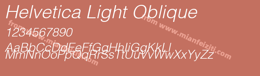 Helvetica Light Oblique字体预览