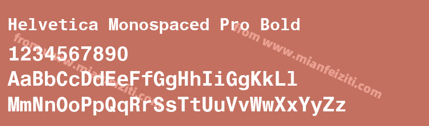 Helvetica Monospaced Pro Bold字体预览