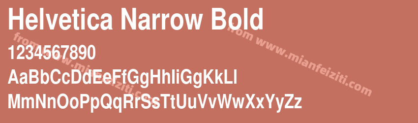 Helvetica Narrow Bold字体预览