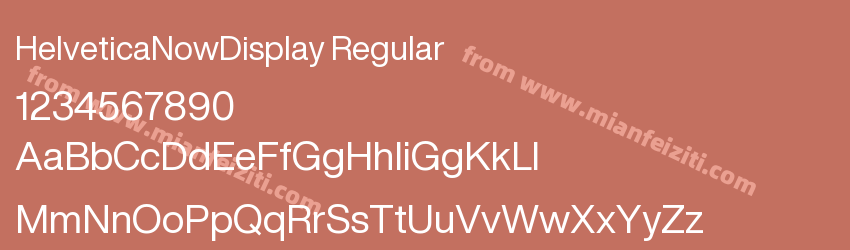 HelveticaNowDisplay Regular字体预览