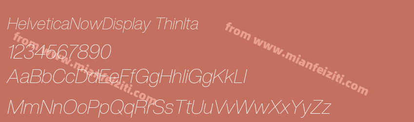 HelveticaNowDisplay ThinIta字体预览